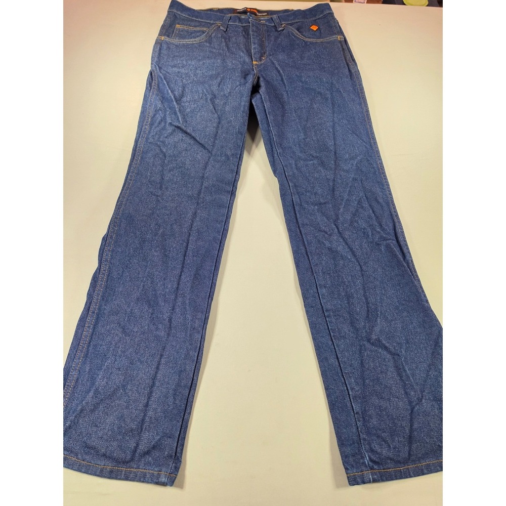 Wrangler FR Flame Resistant Slim Fit Jeans Mens 34x32 Blue Denim CAT2 10FR36MWZ